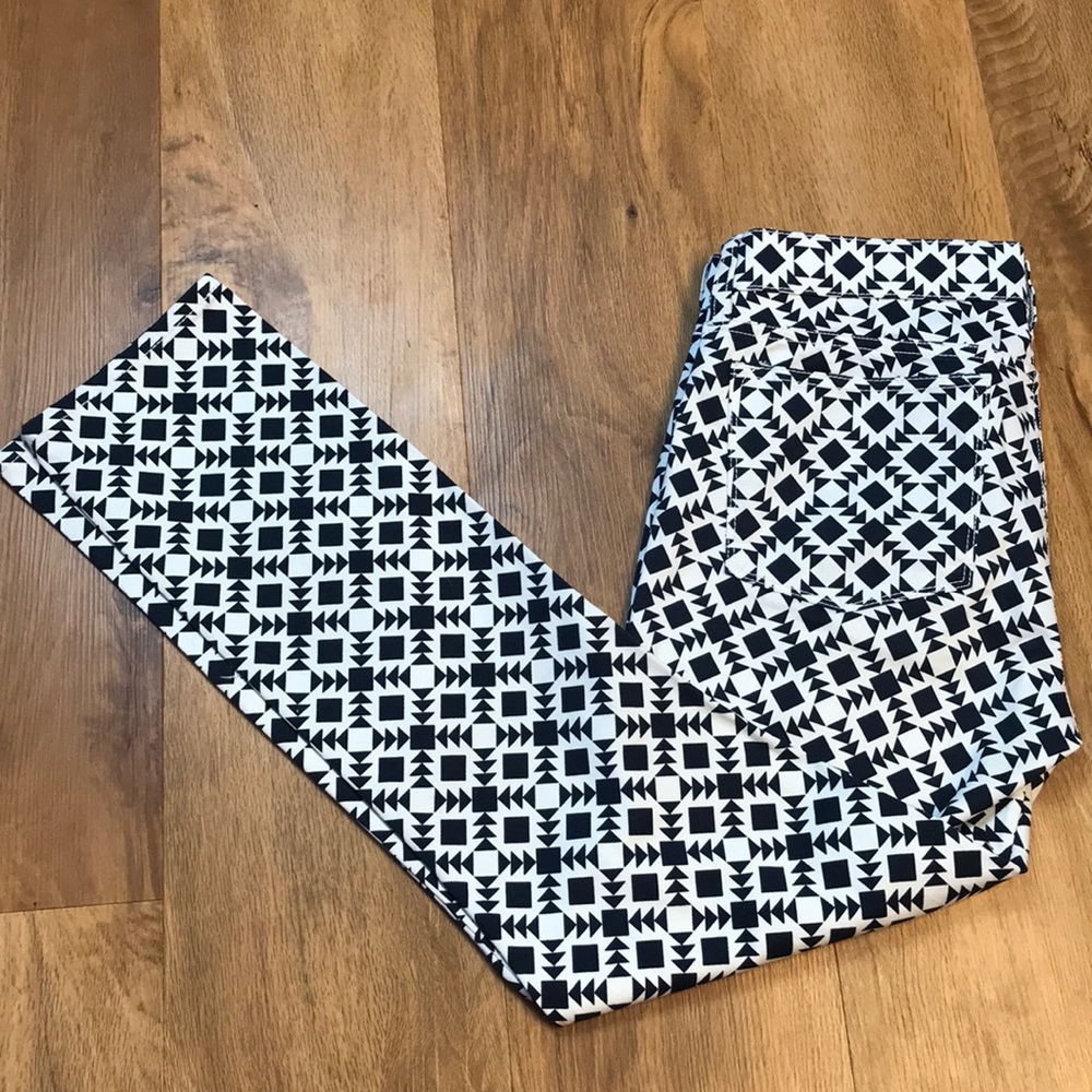 J. Crew Graphic Toothpick Ankle Stretch Pants
